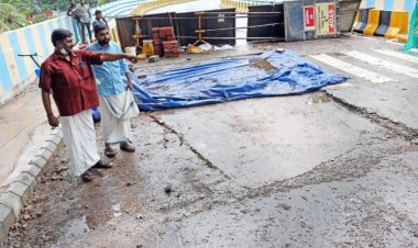 നിർമാണത്തിലെ അഴിമതി പരമ്പരയാകുന്നു: മെഡിക്കൽ കോളേജ് ഫ്‌ളൈ ഓവറും ഇടിഞ്ഞു താണു