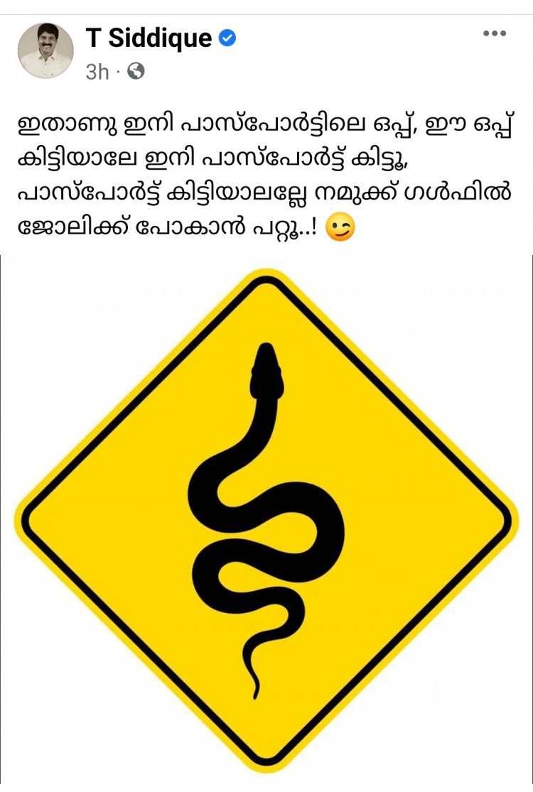 കെ പി ശശികലയെ ട്രോളി ടി സിദ്ദിഖ് എം എൽ എ