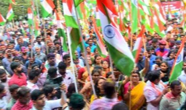 യുവമോർച്ചയുടെ തിരംഗ് യാത്രക്കിടെ പാലക്കാട്ട് ദേശീയ പതാകയെ അവഹേളിച്ച സംഭവം; യൂത്ത് കോൺഗ്രസ് പരാതി നൽകി