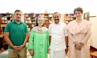 ഗാന്ധി കുടുംബത്തെ സന്ദർശിച്ച് മുഖ്യമന്ത്രി വി.ഡി. സതീശൻ