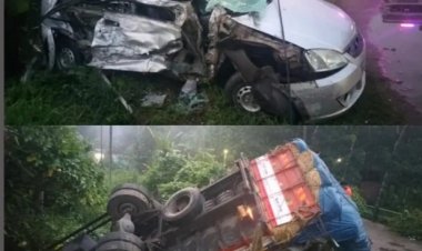 കൊല്ലം: പുനലൂർ-മൂവാറ്റുപുഴ റോഡിൽ കലഞ്ഞൂർ വലിയ പള്ളിക്ക് സമീപം കാറും ലോറിയും കൂട്ടിയിടിച്ച് രണ്ടുപേർ മരിച്ചു.