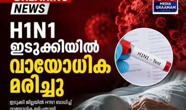 ഇടുക്കിയിൽ എച്ച്1എൻ1 ബാധിച്ച് വയോധിക മരിച്ചു.