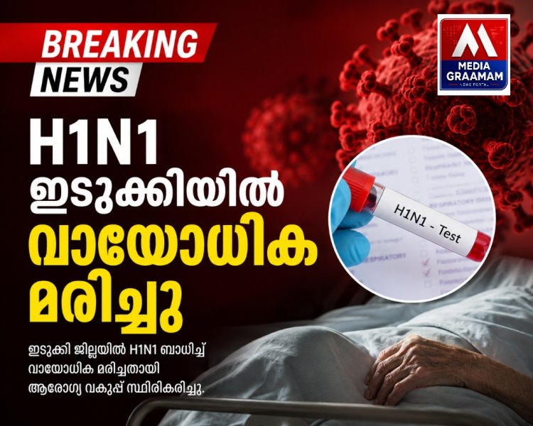 ഇടുക്കിയിൽ എച്ച്1എൻ1 ബാധിച്ച് വയോധിക മരിച്ചു.