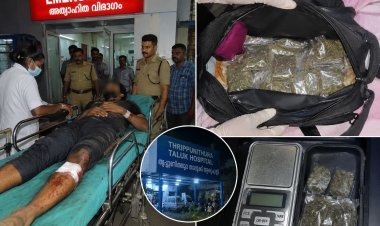 അപകടത്തിൽപ്പെട്ട യുവാവിന്റെ ബാഗ് തുറന്നപ്പോൾ ഞെട്ടൽ; തൃപ്പൂണിത്തറ ആശുപത്രിയിൽ കഞ്ചാവും തൂക്കയന്ത്രവും കണ്ടെത്തി.