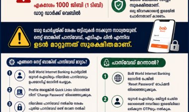 ബാങ്ക് ഓഫ് ബറോഡയിൽ വൻ ഡേറ്റ ചോർച്ച; ആധാർ, അക്കൗണ്ട് വിവരങ്ങൾ ഡാർക്ക് വെബിൽ, ഉടൻ നെറ്റ് ബാങ്കിങ് പാസ്‍വേഡ് മാറ്റാൻ നിർദേശം