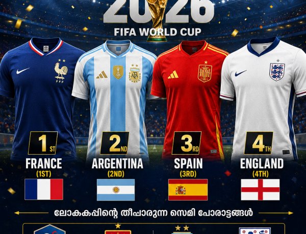 റാങ്കിങ്ങിലെ ടോപ് 4 അവസാന നാലിൽ; ലോകകപ്പിൽ ചരിത്ര സെമി