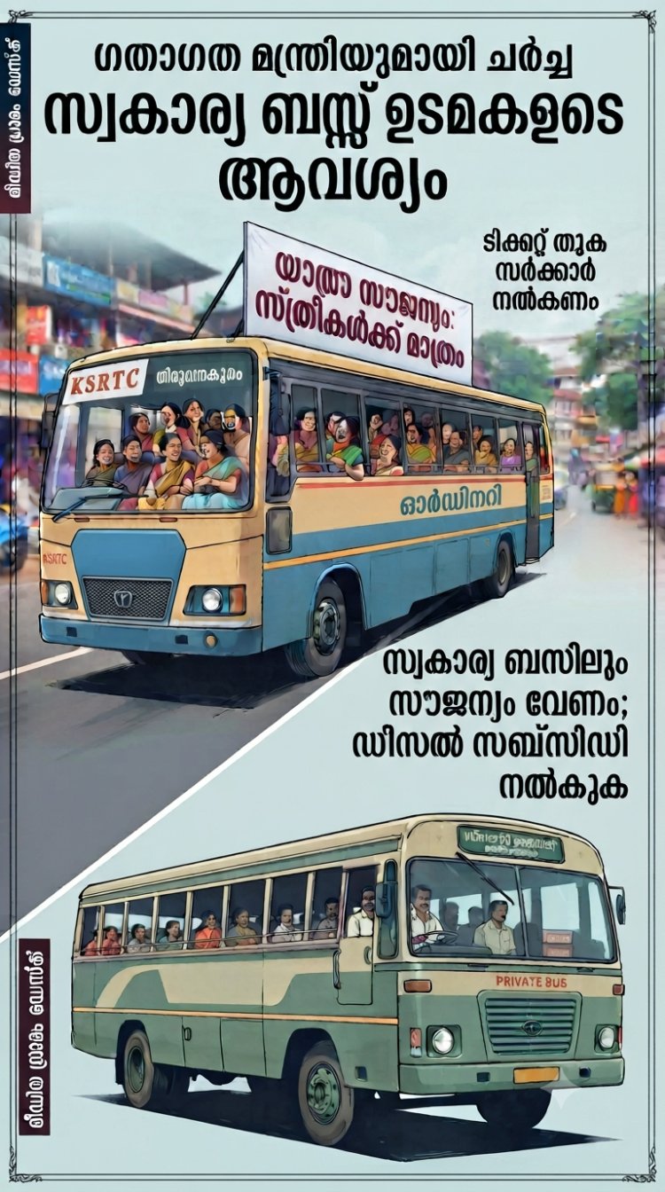 സ്വകാര്യ ബസിലും വേണം സൗജന്യം, പണം സർക്കാർ തരണം