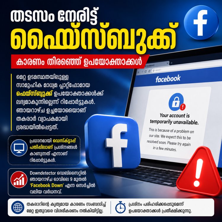 ഫെയ്‌സ്ബുക്കിന് അപ്രതീക്ഷിത തടസം; 'അക്കൗണ്ട് താൽക്കാലികമായി ലഭ്യമല്ല' കാരണം തേടി ഉപയോക്താക്കൾ