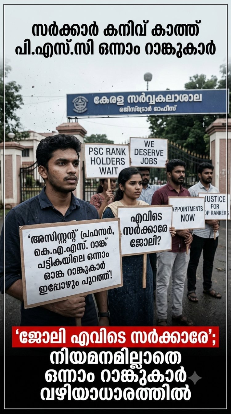 റാങ്ക് ലഭിച്ചിട്ടും നിയമനമില്ല; ഒന്നാം റാങ്കുകാരും വഴിയാധാരത്തിൽ!
