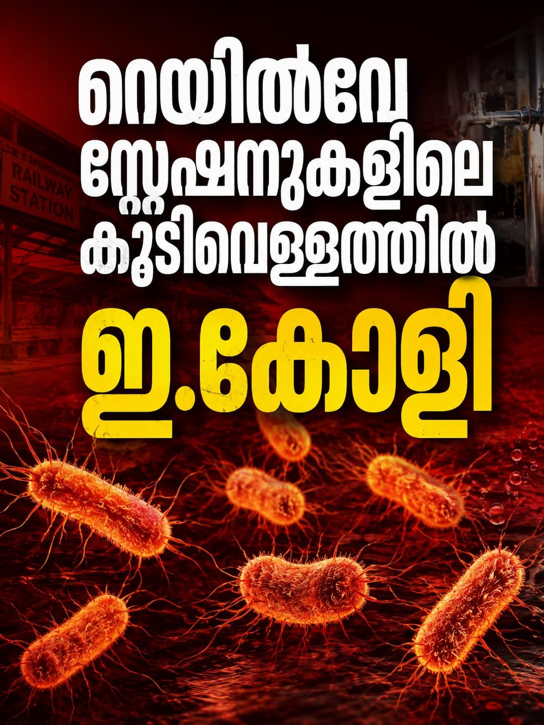 റെയിൽവേ സ്റ്റേഷനുകളിലെ കുടിവെള്ളത്തിൽ ഇ.കോളി; പാലക്കാട് ജങ്ഷനും പട്ടികയിൽ