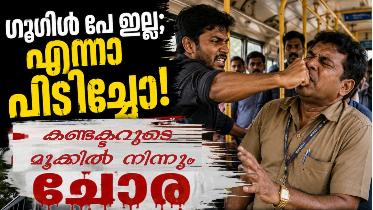 ഗൂഗിൾ പേ ഇല്ല; എന്നാ പിടിച്ചോ! കണ്ടക്ടറുടെ മൂക്കിൽ നിന്ന് ചോര