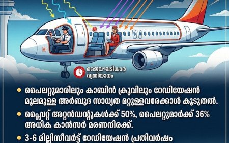 ആകാശപാതയിലെ നിശബ്ദ വില്ലൻ: പൈലറ്റുമാരിലും വിമാന ജീവനക്കാരിലും ഉയർന്ന കാൻസർ ഭീഷണി: ശാസ്ത്രീയ പഠന റിപ്പോർട്ട്