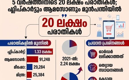 ഓൺ‌ലൈൻ ഷോപ്പിങ് കെണികൾ പെരുകുന്നു: 5 വർഷത്തിനിടെ 20 ലക്ഷത്തോളം പരാതികൾ; ഫ്ലിപ്‌കാർട്ടും ആമസോണും മുൻപന്തിയിൽ