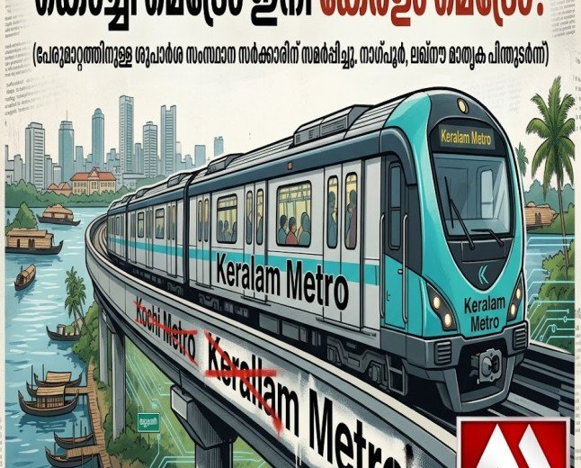 കൊച്ചി മെട്രോ ഇനി കേരളം മെട്രോ? നഗരത്തിന്റെ പേരിൽ നിന്ന് കേരളത്തിന്റെ നഗരഗതാഗത മുഖമായി മാറാൻ കെ.എം.ആർ.എൽ