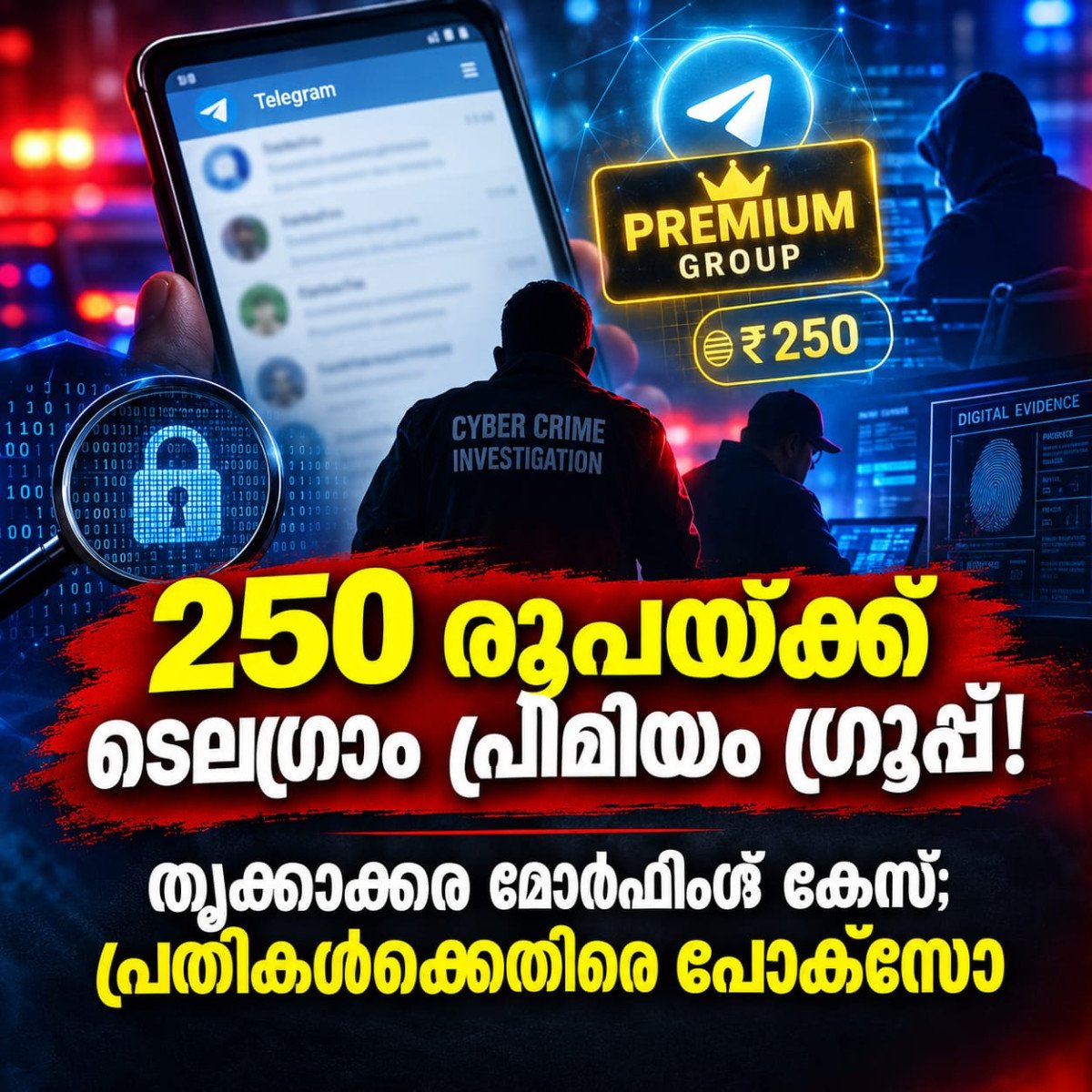 തൃക്കാക്കര മോർഫിംഗ് കേസ്: ടെലഗ്രാമിൽ പ്രീമിയം ഗ്രൂപ്പ്; അംഗത്വത്തിന് 250 രൂപ, പ്രതികൾക്കെതിരെ പോക്സോ