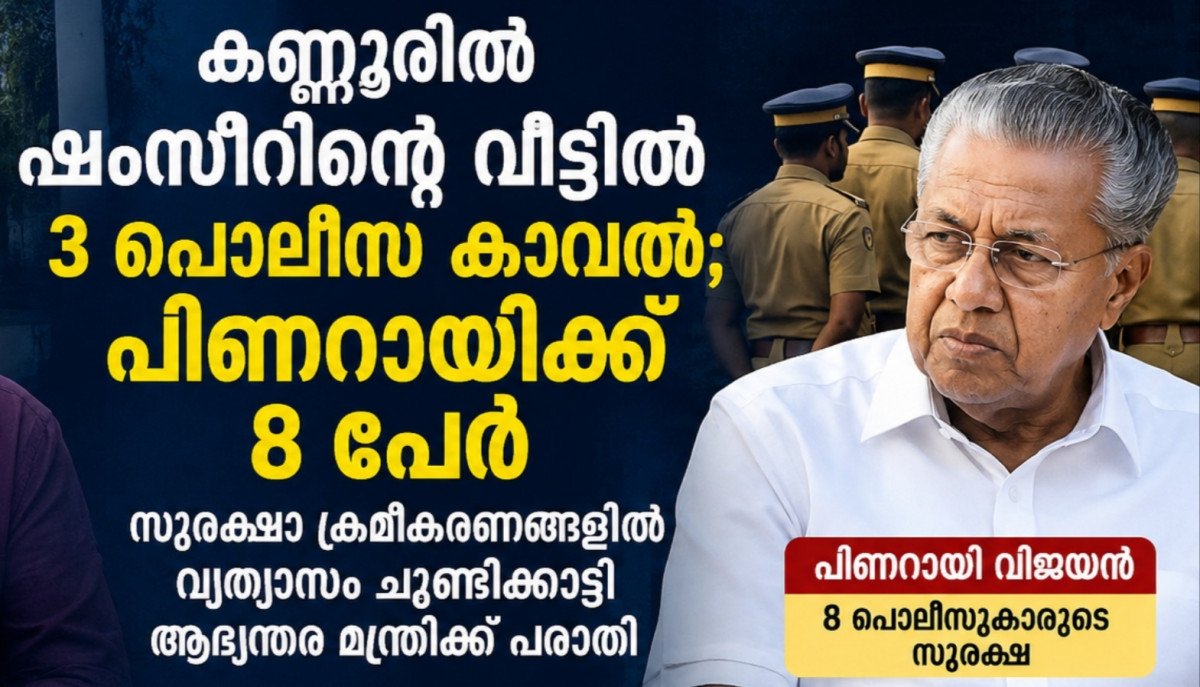 കണ്ണൂരിൽ ഷംസീറിന്റെ വീട്ടിൽ 3 പൊലീസ് കാവൽ; പിണറായിക്ക് 8 പേർ; സുരക്ഷ പുനഃപരിശോധിക്കണമെന്ന് കെ.എസ്.യു