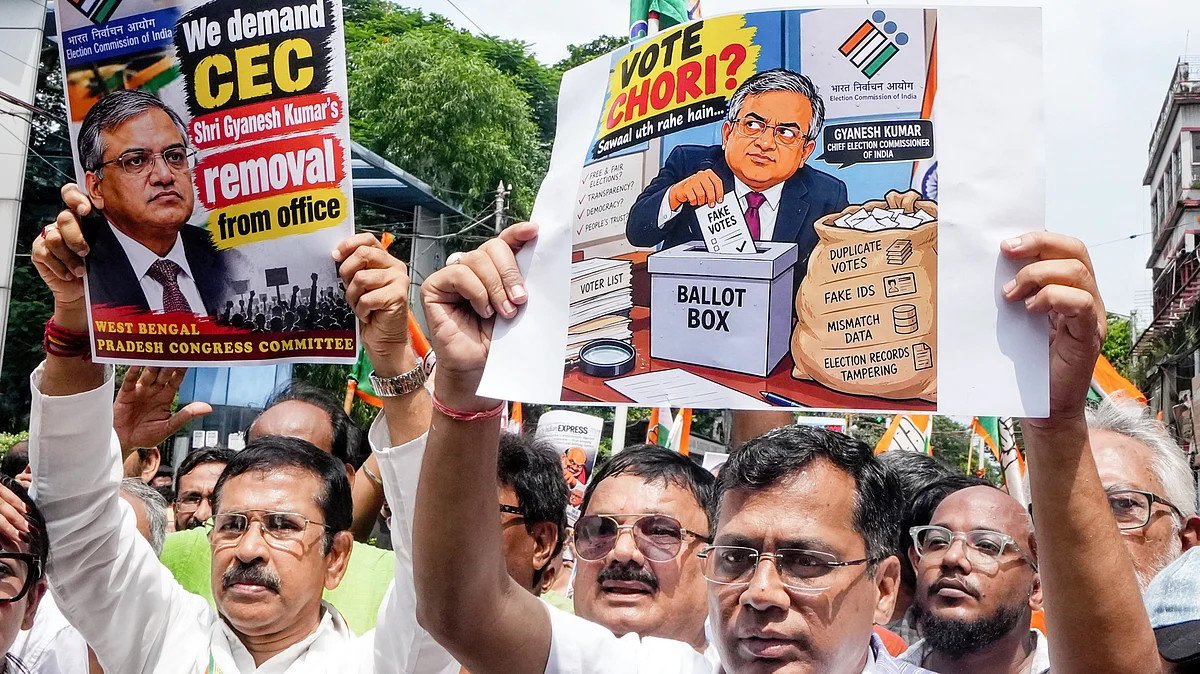 വോട്ടർപട്ടികയിലെ സുതാര്യത ചർച്ചയാകുന്നു; ഗ്യാനേഷ് കുമാറിനെതിരെ പ്രതിപക്ഷ പ്രതിഷേധം