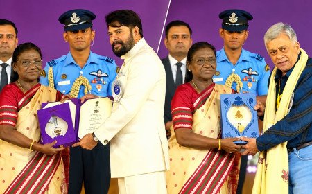ദേശീയ ചലച്ചിത്ര പുരസ്കാരങ്ങൾ സമ്മാനിച്ചു; മമ്മൂട്ടിക്ക് നാലാം ദേശീയ പുരസ്കാരം