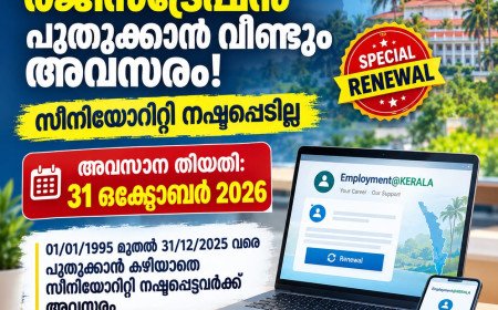 എംപ്ലോയ്‌മെന്റ് രജിസ്‌ട്രേഷൻ പുതുക്കാൻ വീണ്ടും അവസരം; സീനിയോറിറ്റി നഷ്ടപ്പെടില്ല