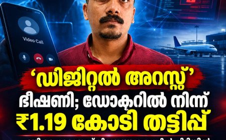 ‘ഡിജിറ്റൽ അറസ്റ്റ്’ ഭീഷണി; ഡോക്ടറിൽ നിന്ന് ₹1.19 കോടി തട്ടിപ്പ്: പ്രതി പിടിയിൽ