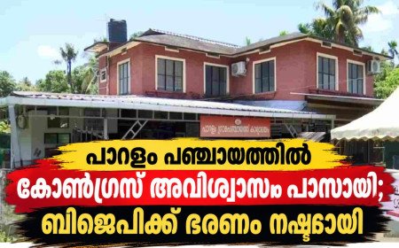പാറളം പഞ്ചായത്തിൽ കോൺഗ്രസ് അവിശ്വാസം പാസായി; ബിജെപിക്ക് പ്രസിഡന്റ് സ്ഥാനം നഷ്ടമായി