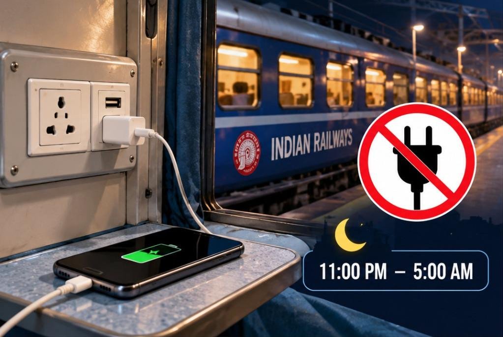 ട്രെയിനിൽ രാത്രി ചാർജിങ് പോയിന്റുകൾ ഓഫ് ചെയ്യും; യാത്രക്കാർക്ക് തിരിച്ചടി, പുലർച്ചെ വരെ ഫോൺ ചാർജ് ചെയ്യാനാകില്ല!