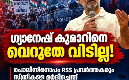 ‘ഗ്യാനേഷ് കുമാറിനെ വെറുതേ വിടില്ല’; പോലീസിനൊപ്പം ആർഎസ്എസ് പ്രവർത്തകരും സ്ത്രീകളെ മർദിച്ചെന്ന് രാഹുൽ ഗാന്ധി