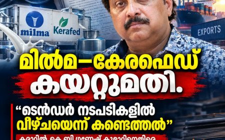 കേരഫെഡ്–മിൽമ കയറ്റുമതി കരാർ: ടെൻഡർ നടപടികൾ പാലിച്ചില്ലെന്ന് വിജിലൻസ് റിപ്പോർട്ട്